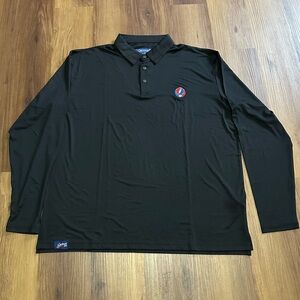 Grateful Dead x Section 119 Black Long Sleeve Performance Polo Size XXL